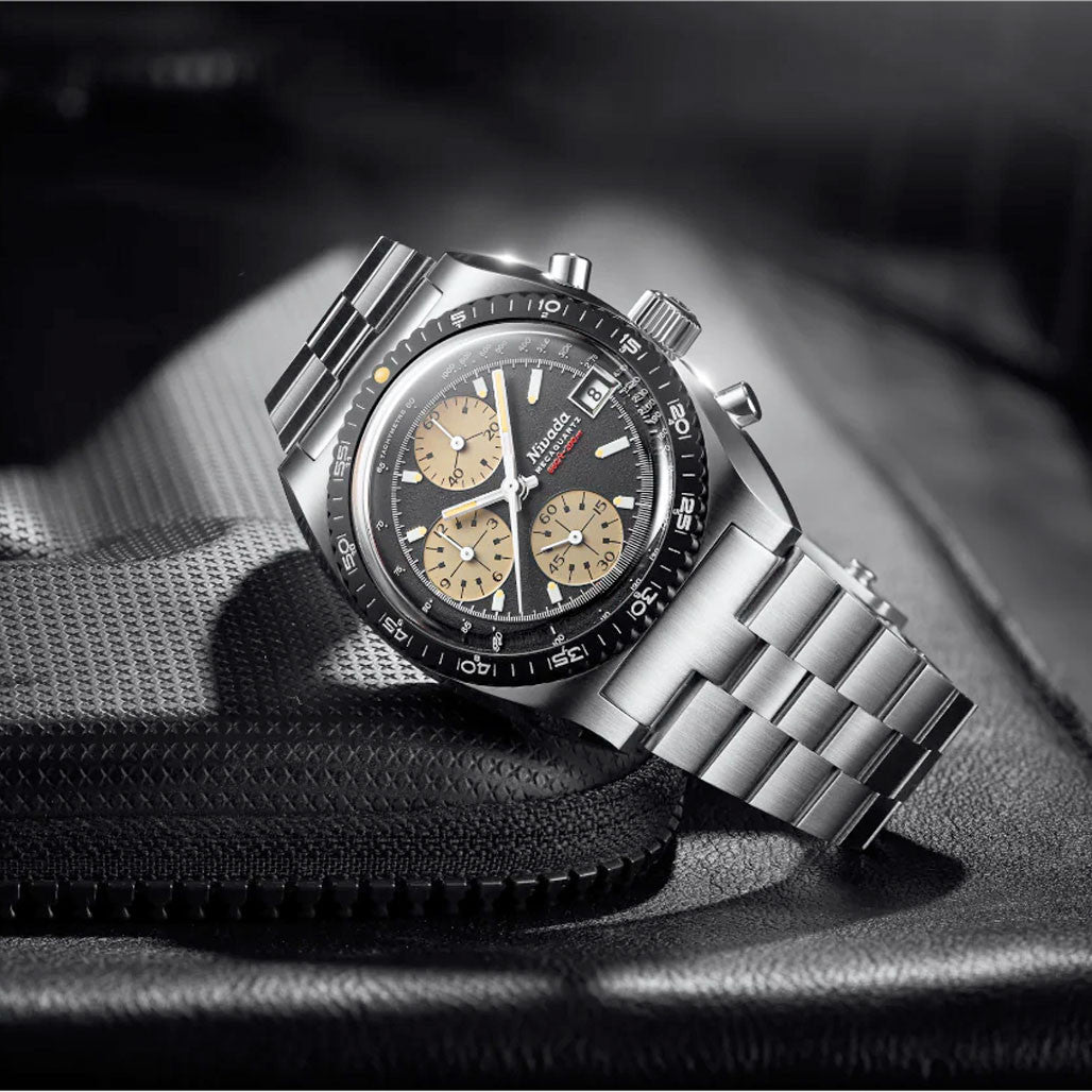 Nivada Grenchen Chronosport Mecaquartz Watch with Black Dial