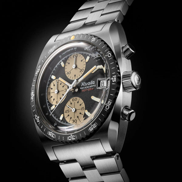 Nivada Grenchen Chronosport Mecaquartz Watch with Black Dial #77001Q45
