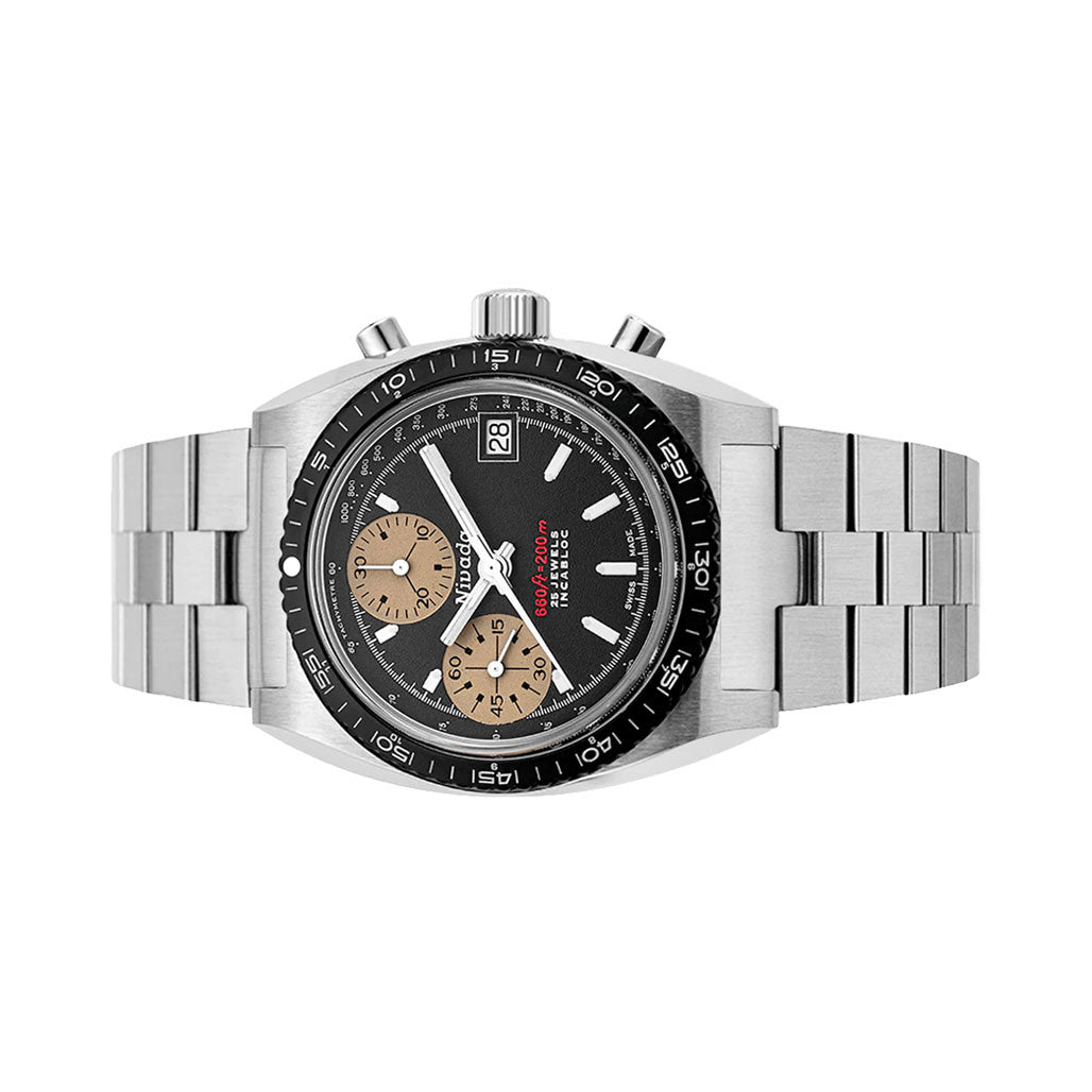 Nivada Grenchen Autochron Watch with Black Dial #77002A45 — Long