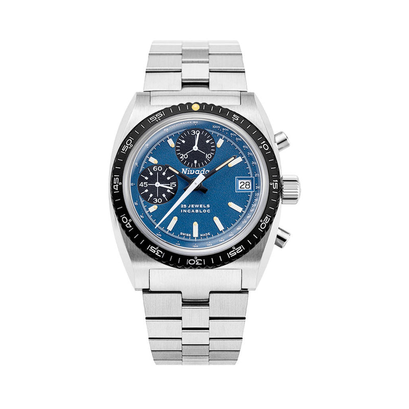 Nivada Grenchen Autochron Watch with Blue Dial #77003A45