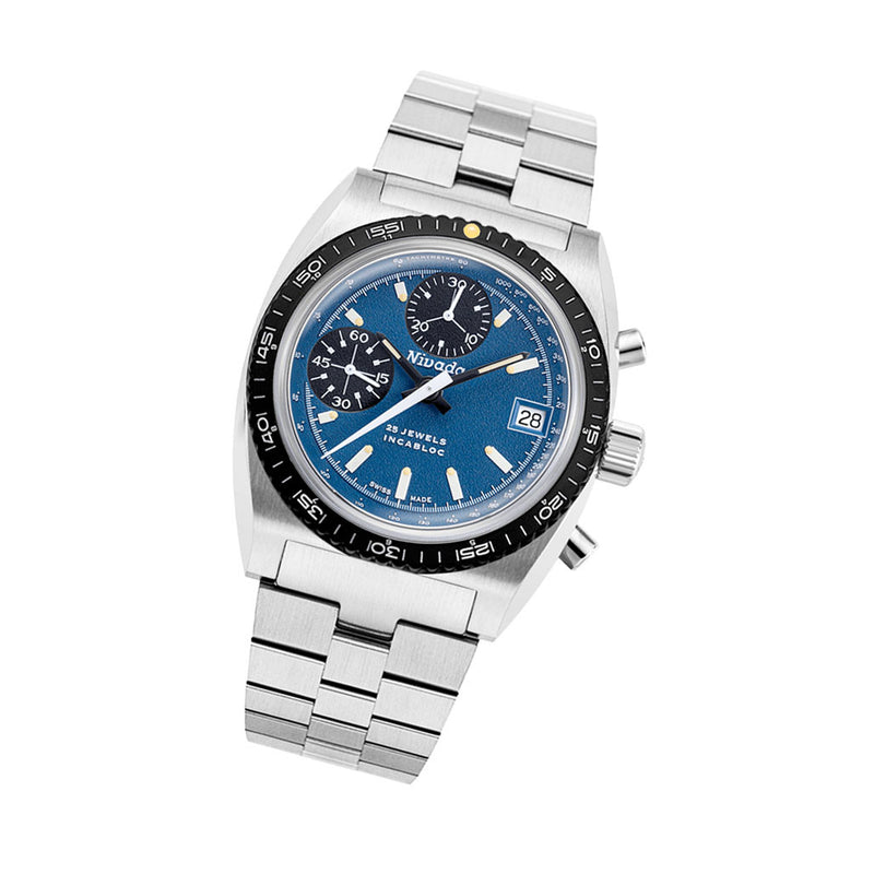Nivada Grenchen Autochron Watch with Blue Dial #77003A45