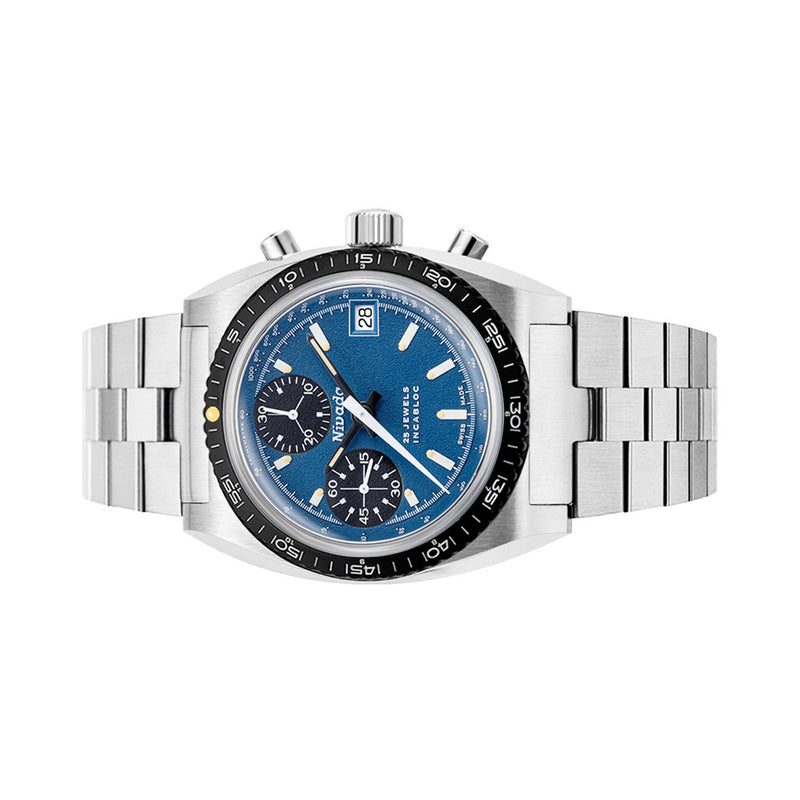 Nivada Grenchen Autochron Watch with Blue Dial #77003A45