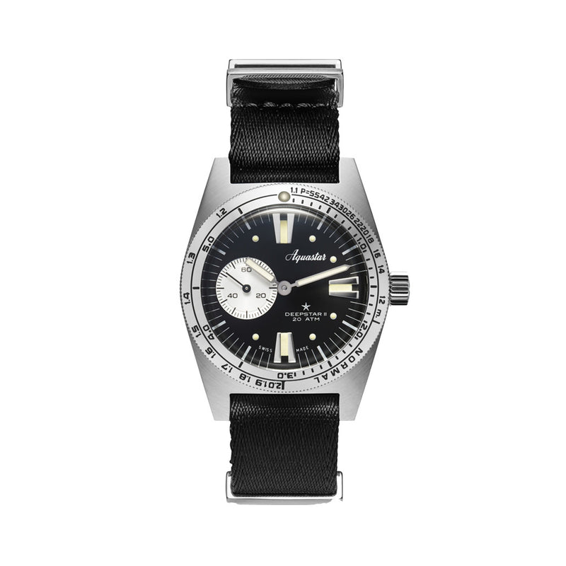 Aquastar Deepstar II Dive Watch with Vintage Black Dial #AS-776019