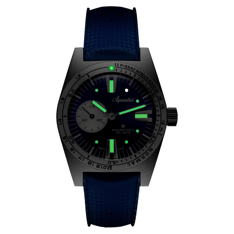 Aquastar Deepstar II Dive Watch with Vintage Black Dial #AS-776019