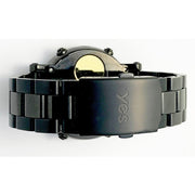 YES V7 Black Titanium World Time Watch with Blue Accents and Titanium Bracelet #7B-KB-P3 back