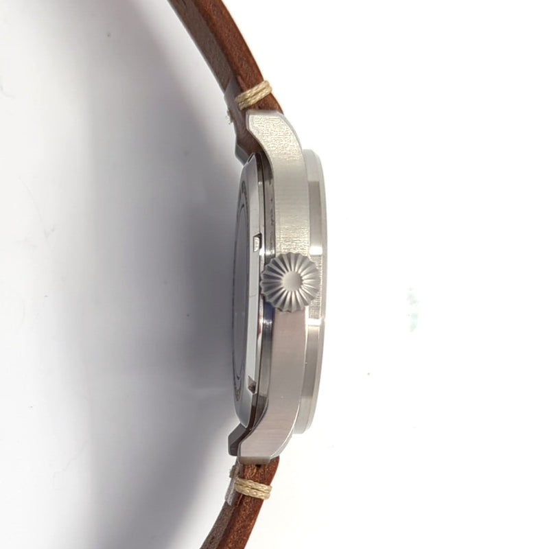 Aristo Vintage Flieger with Swiss Automatic Movement and Black Dial #7H117 crown