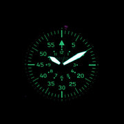 Aristo Vintage Flieger with Swiss Automatic Movement and Black Dial #7H117 lime