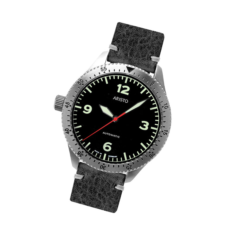 Aristo 42mm Swiss Automatic Left Crown Watch #7H164LH-LB