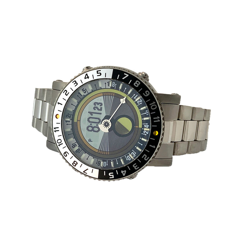 YES V7 Titanium World Time Watch with Titanium Bracelet #7S-SO-S3 side