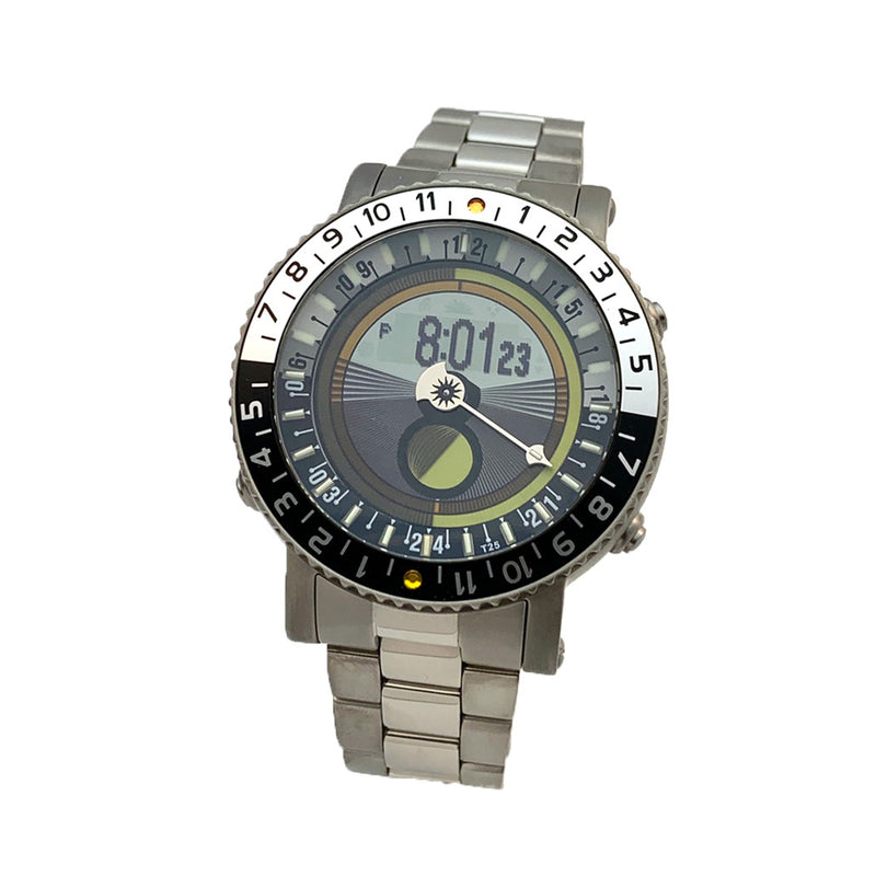 YES V7 Titanium World Time Watch with Titanium Bracelet #7S-SO-S3