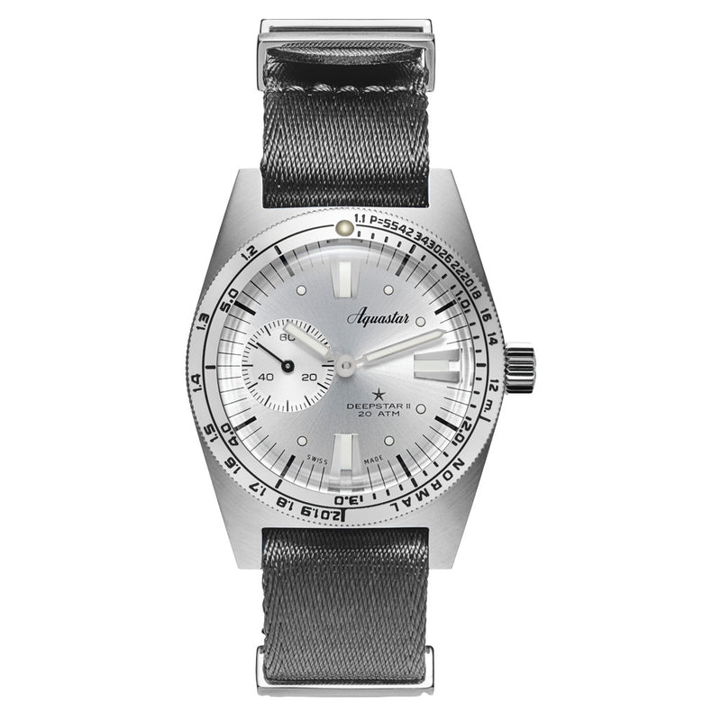 Aquastar Deepstar II Dive Watch with Vintage Silver Dial #AS-811772