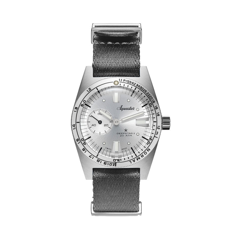 Aquastar Deepstar II Dive Watch with Vintage Silver Dial #AS-811772