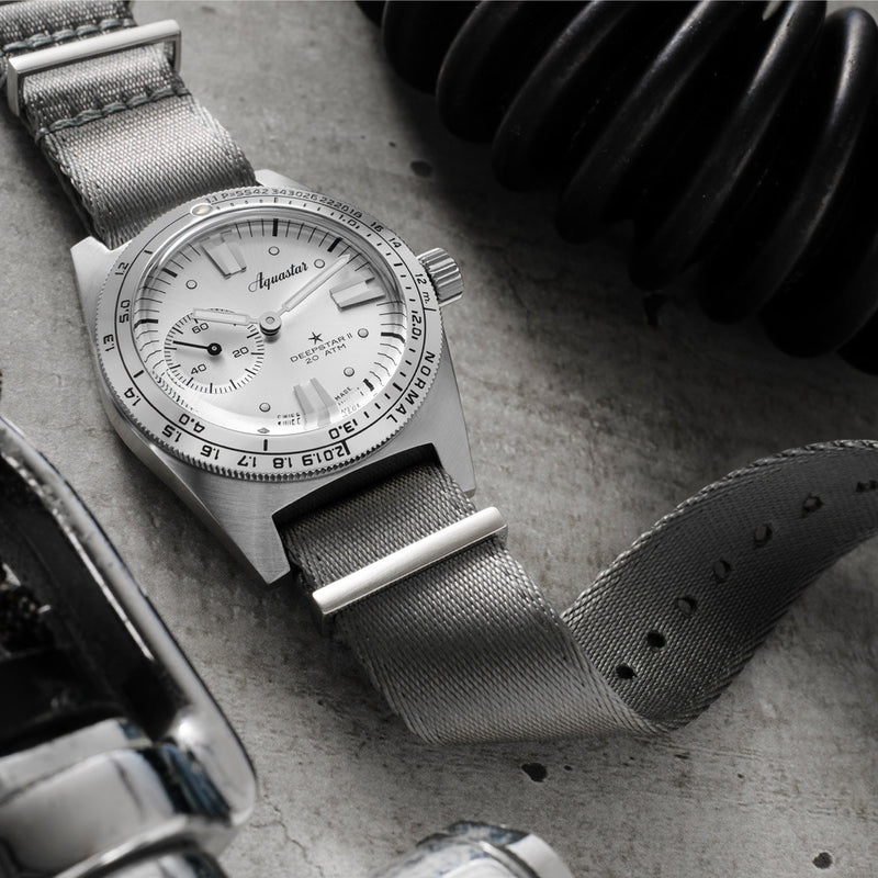 Aquastar Deepstar II Dive Watch with Vintage Silver Dial #AS-811772