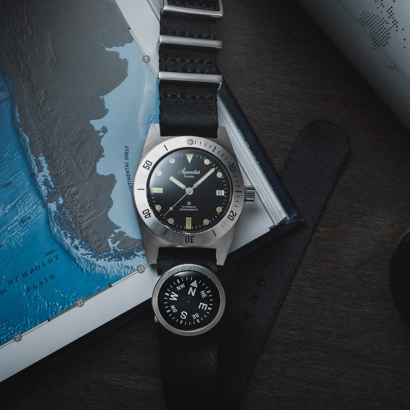 Aquastar Model 60 Re-Edition Dive Watch Combo Package #AS-835778