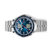 Red Star Bullhead Mechanical Chronograph with Blue Dial #8597G-1 bracelet side