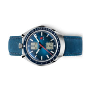 Red Star Bullhead Mechanical Chronograph with Blue Dial #8597G-1 side
