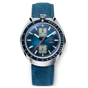 Red Star Bullhead Mechanical Chronograph with Blue Dial #8597G-1 zoom