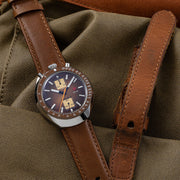 Red Star Bullhead Mechanical Chronograph with Brown Dial #8597G-2 lifestyle