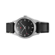 Red Star 3-Hand Dress Watch with Black Dial and Mechanical Movement #8598-B Side