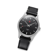 Red Star 3-Hand Dress Watch with Black Dial and Mechanical Movement #8598-B Tilt