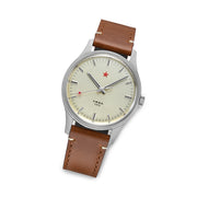 Red Star 3-Hand Dress Watch with Cream Dial and Mechanical Movement #8598-C Tilt