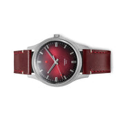 Red Star 3-Hand Dress Watch with Burgundy Dial and Mechanical Movement #8598-R Side