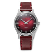 Red Star 3-Hand Dress Watch with Burgundy Dial and Mechanical Movement #8598-R Zoom
