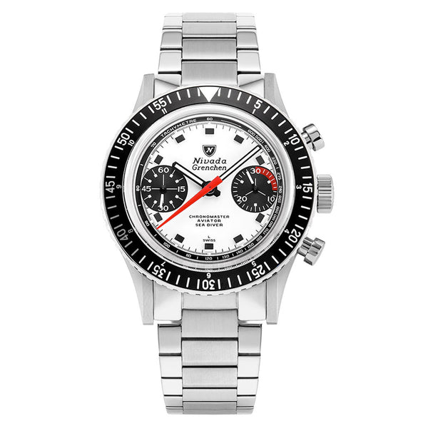 Nivada Grenchen 38mm Chronomaster Panda Dial Watch #86054M20LC