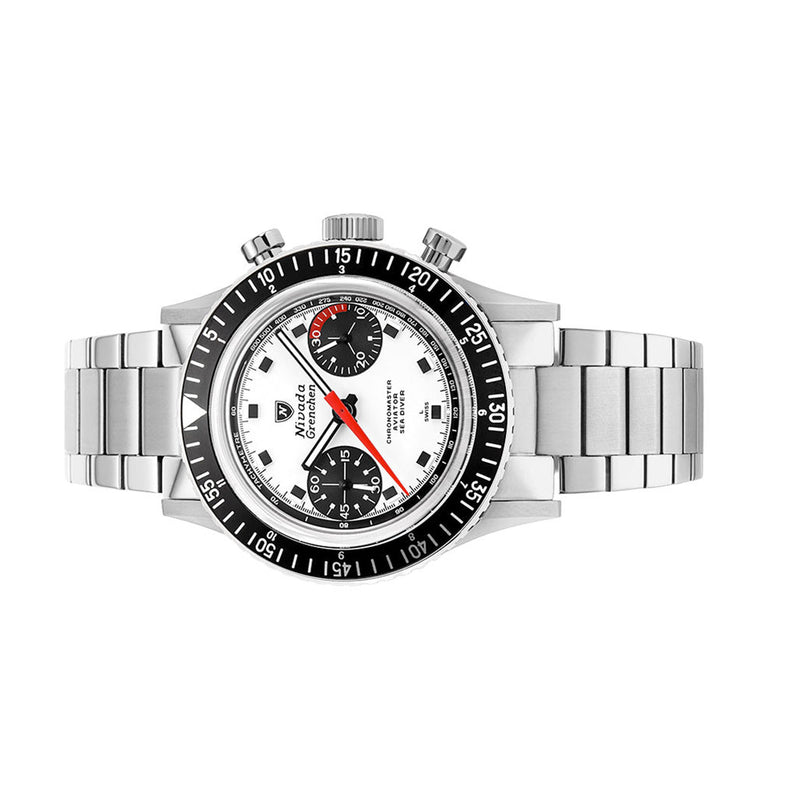 Nivada Grenchen 38mm Chronomaster Panda Dial Watch #86054M20LC