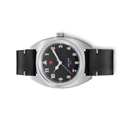 Red Star Historic Watch with ST5 Mechanical Movement and Black Strap #8608-BL Side