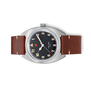 Red Star Historic Watch with ST5 Mechanical Movement and Brown Strap #8608-BR Side
