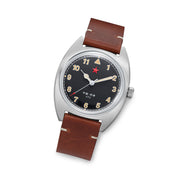 Red Star Historic Watch with ST5 Mechanical Movement and Brown Strap #8608-BR Tilt