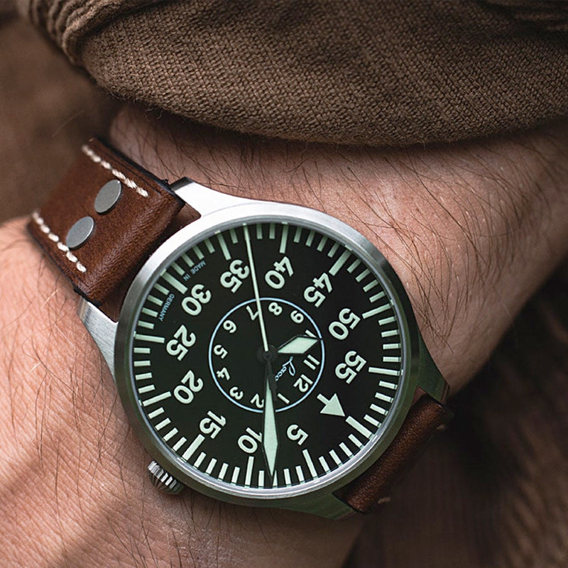 Laco Zurich 40mm Pilot Quartz Watch #861806 wrist