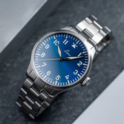 Laco 42mm Augsburg Blaue Stunde Automatic Pilot Watch on Bracelet #862100.2MB
