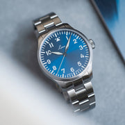 Laco 42mm Augsburg Blaue Stunde Automatic Pilot Watch on Bracelet #862100.2MB