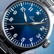 Laco 42mm Augsburg Blaue Stunde Automatic Pilot Watch on Bracelet #862100.2MB
