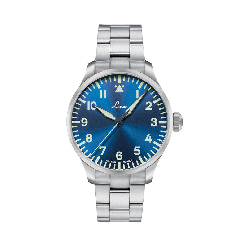 Laco 42mm Augsburg Blaue Stunde Automatic Pilot Watch on Bracelet #862100.2MB