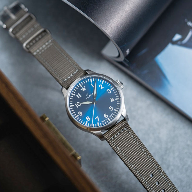 Laco 42mm Augsburg Blaue Stunde Automatic Pilot Watch #862100-2