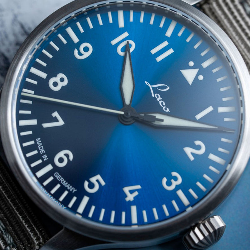 Laco 42mm Augsburg Blaue Stunde Automatic Pilot Watch #862100-2