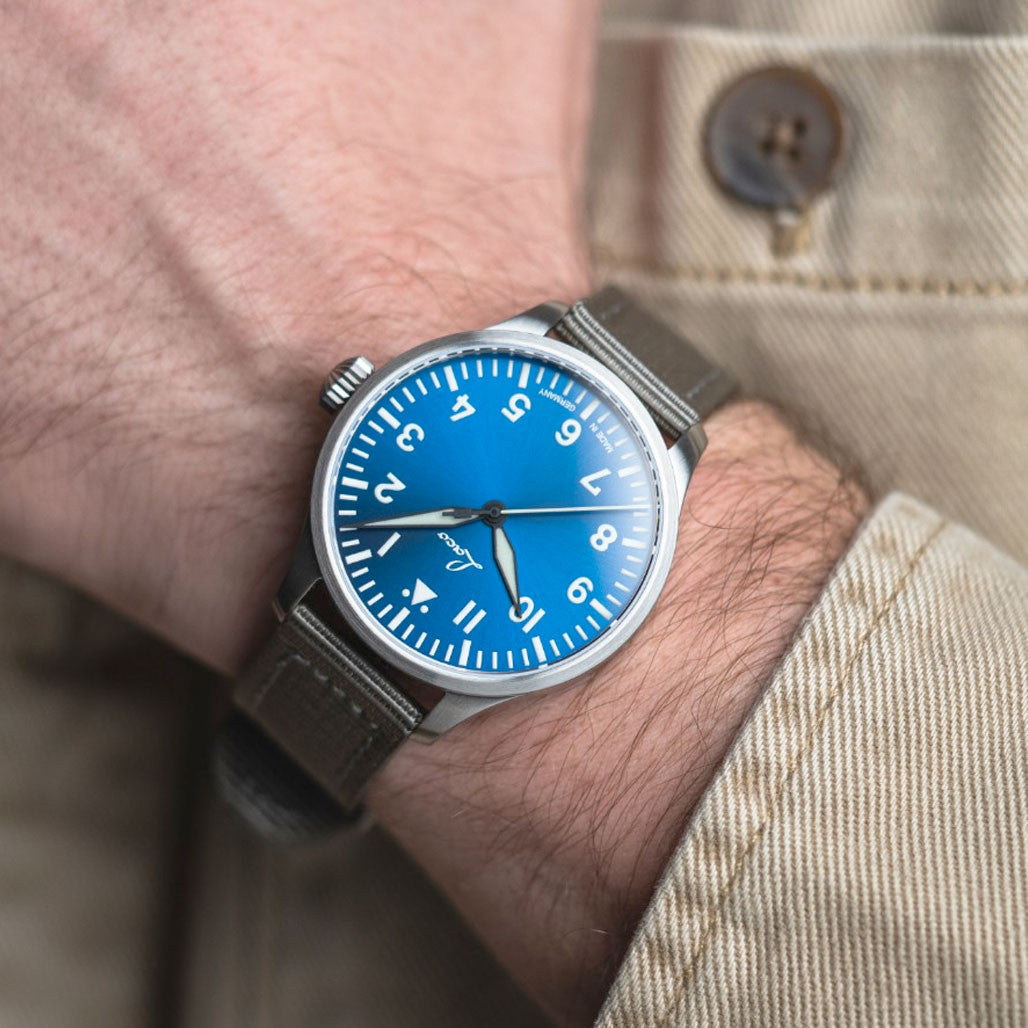 Laco 42mm Augsburg Blaue Stunde Automatic Pilot Watch #862100.2