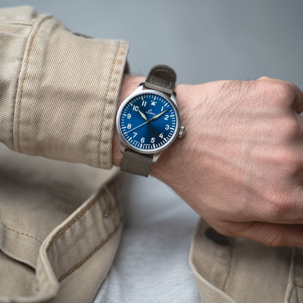 Laco 42mm Augsburg Blaue Stunde Automatic Pilot Watch #862100.2