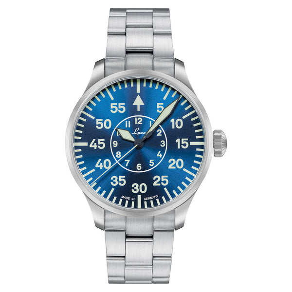 Laco 42mm Aachen Blaue Stunde Automatic Pilot Watch on Bracelet #862101.2MB