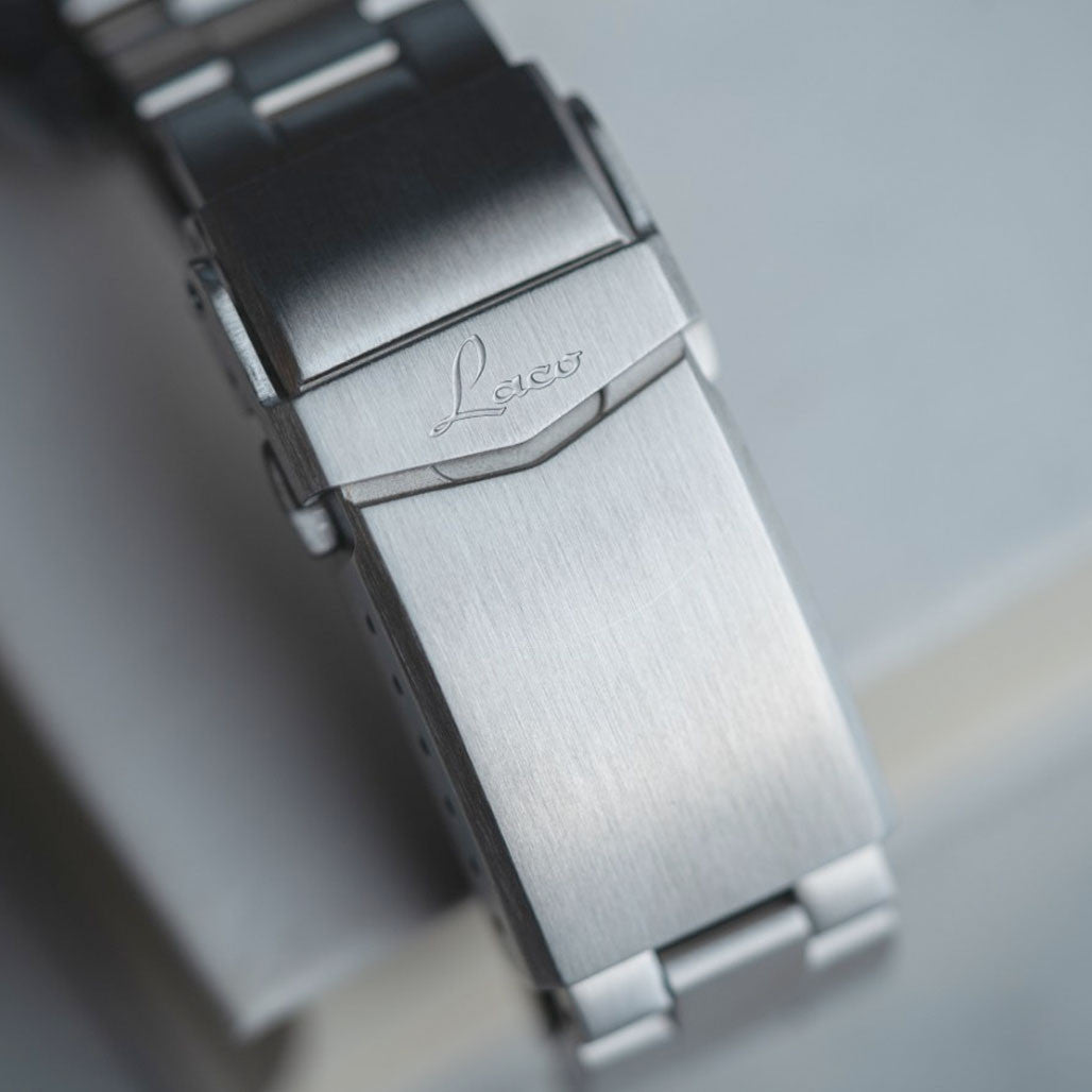 Laco 42mm Aachen Blaue Stunde Automatic Pilot Watch on Bracelet