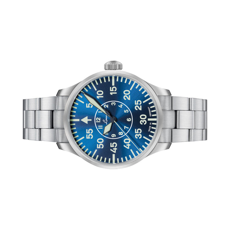 Laco 42mm Aachen Blaue Stunde Automatic Pilot Watch on Bracelet #862101.2MB