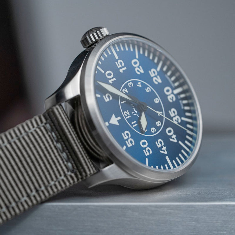 Laco 42mm Aachen Blaue Stunde Automatic Pilot Watch #862101.2