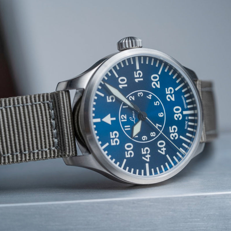 Laco 42mm Aachen Blaue Stunde Automatic Pilot Watch #862101.2