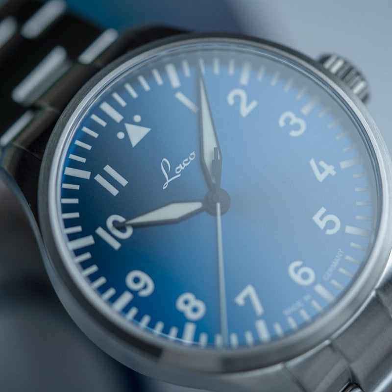 Laco 39mm Augsburg Blaue Stunde Automatic Pilot Watch on Bracelet #862102.2MB