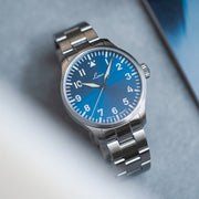 Laco 39mm Augsburg Blaue Stunde Automatic Pilot Watch on Bracelet #862102.2MB