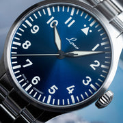Laco 39mm Augsburg Blaue Stunde Automatic Pilot Watch on Bracelet #862102.2MB