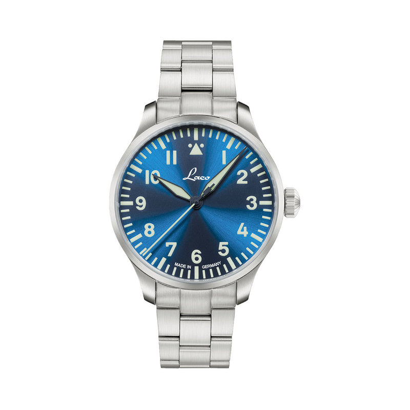 Laco 39mm Augsburg Blaue Stunde Automatic Pilot Watch on Bracelet #862102.2MB